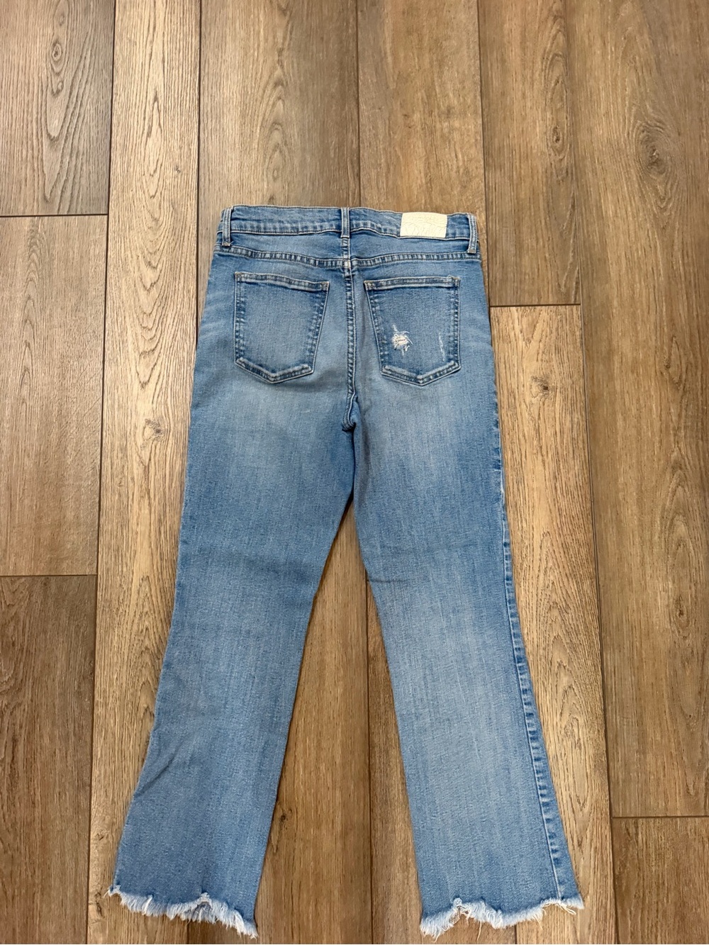 Pistola Women’s Light Blue Frayed-Hem Flare Jeans Size 27